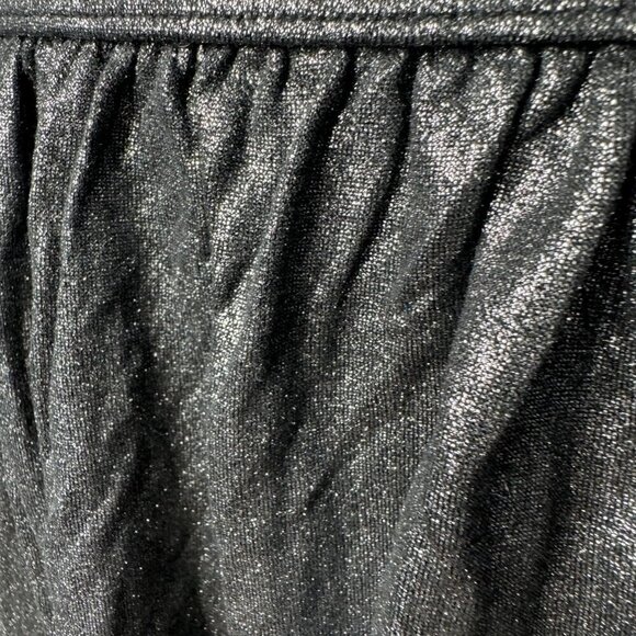 JUICY COUTURE Silver Metallic Lightweight Skater Mini Pull-on Skirt Pockets SZ L - Picture 4 of 9